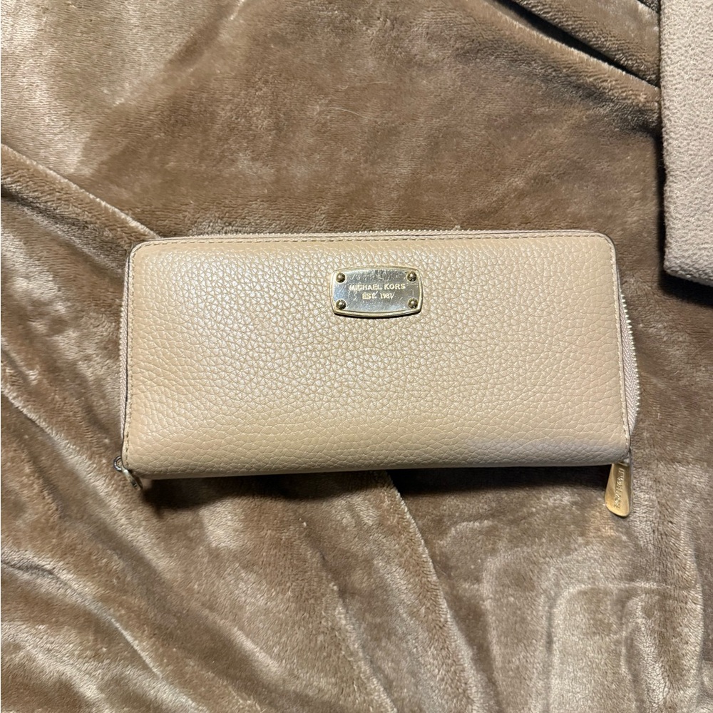 Michael Kors Taupe Leather Wallet